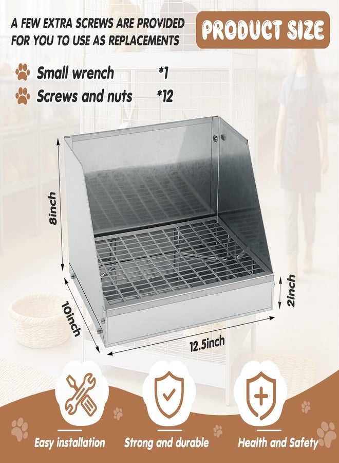 ماكس تشيك صندوق فضلات الأرانب ماكس تشيك، عبوة واحدة، مصنوع من الفولاذ المجلفن، صندوق فضلات للأرانب الصغيرة، مرحاض زاوية من الفولاذ المجلفن مع شبكة، سهل التنظيف للأرانب وخنازير غينيا (12.5 × 10 × 8 بوصة). - Image 2